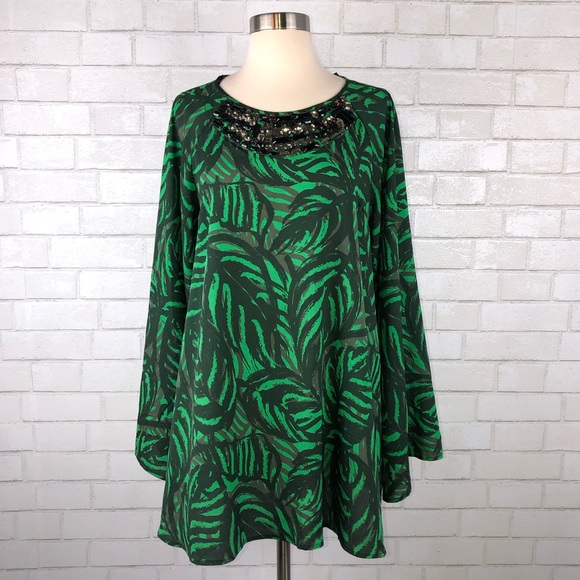 Twelve by Twelve Tops - Twelve by Twelve Palm Print Tunic Top K2547